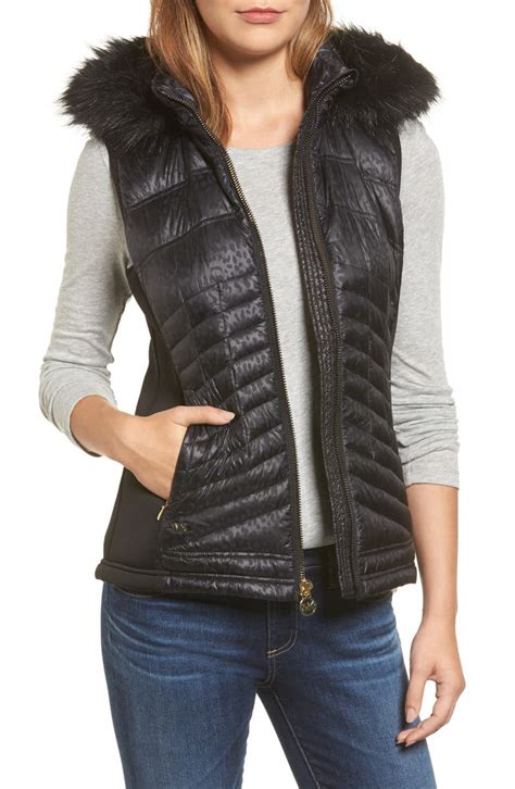 michael michael kors faux fur trim puffer vest|Michael Kors puffer vest women's.